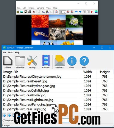 vovsoft image combiner getfilespc 1 1 Free Download - GetFilesPC.com
