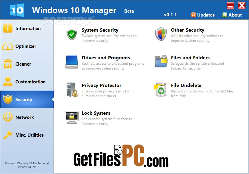 yamicsoft windows10 manager 3 Free Download - GetFilesPC.com